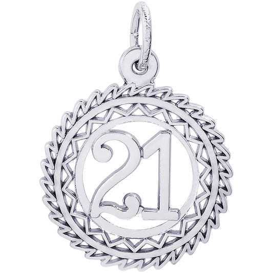 Rembrandt Number 21 Charm - Silver Charms