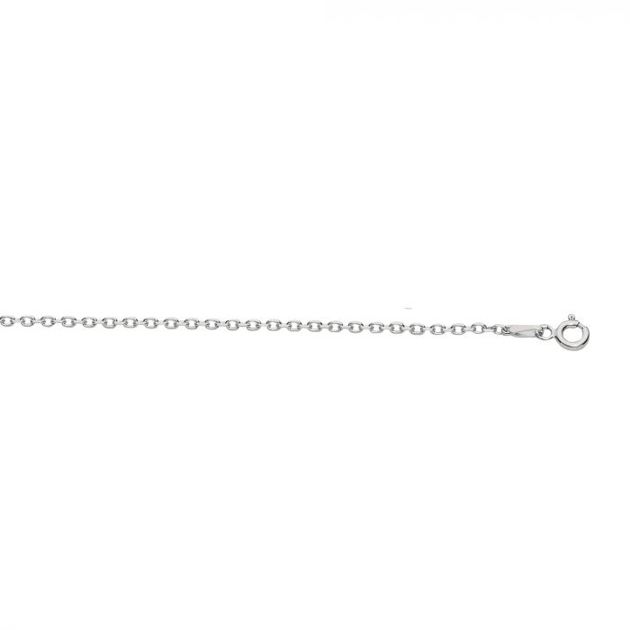 Sterling Silver Rhodium Plated 18 Inch 1.5mm Polish Diamond Cut Cable Chain With Lobster Clasp