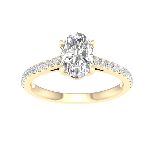 Yellow Gold Oval Laboratory Grown Diamond Engagement Ring