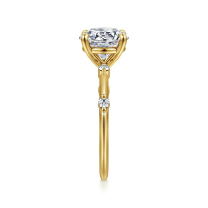 Gabriel & Co. Yellow Gold Semi-Mount Engagement Ring