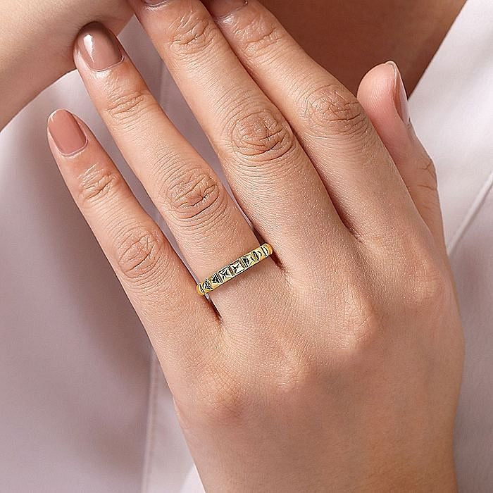 Gabriel & Co. Yellow Gold Pyramid Ring