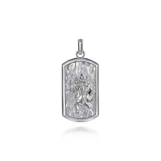Gabriel & Co. Sterling Silver Saint Christopher Dog Tag Pendant