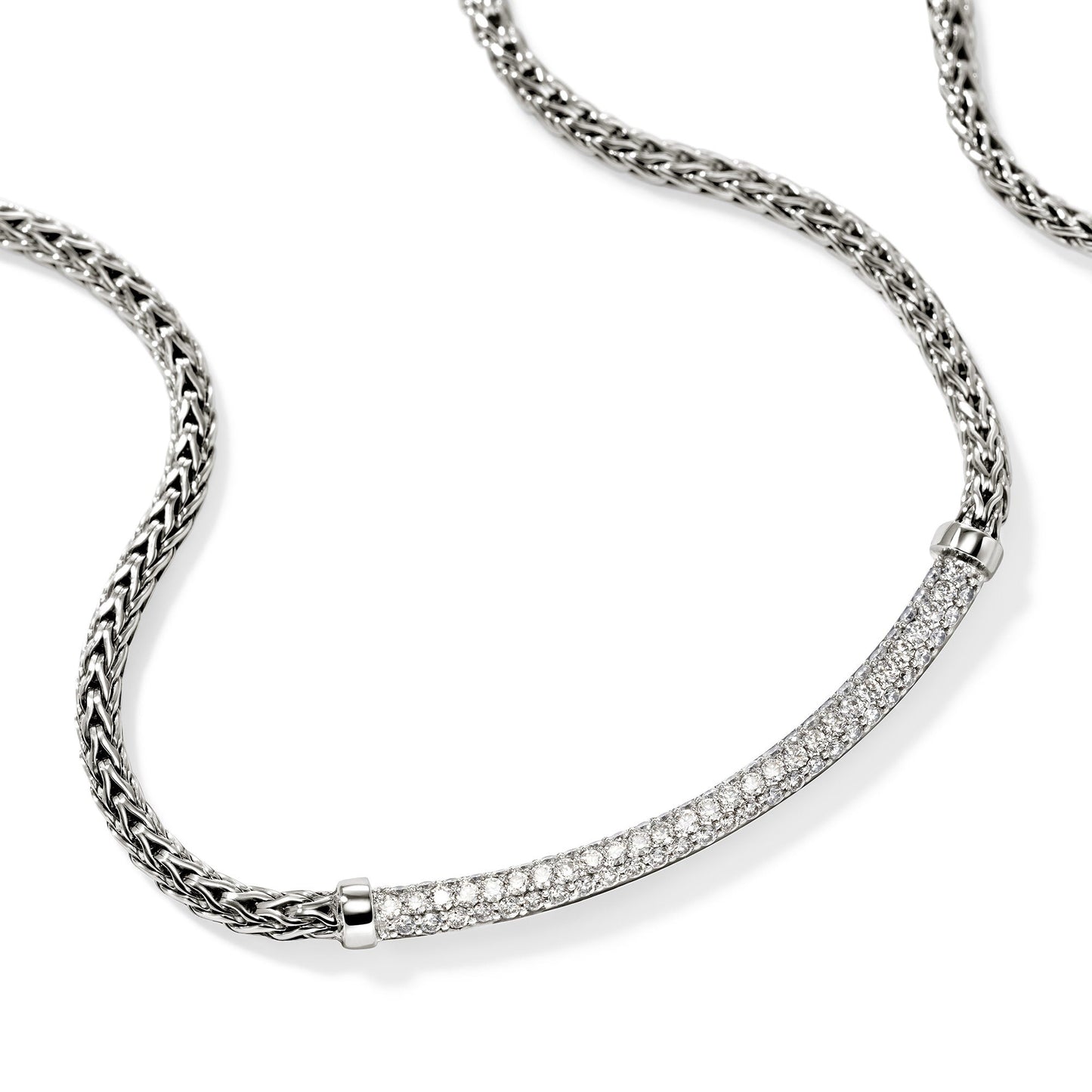 John Hardy Sterling Silver Essential Pavé Diamond Necklace