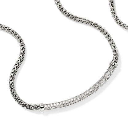 John Hardy Sterling Silver Essential Pavé Diamond Necklace