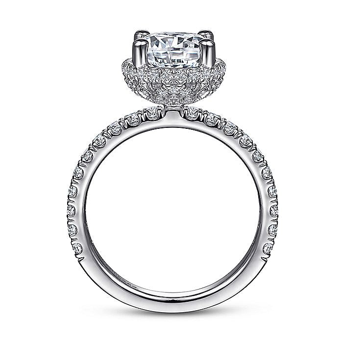 Gabriel & Co White Gold Hidden Halo Semi-Mount Engagement Ring - Diamond Semi-Mount Rings