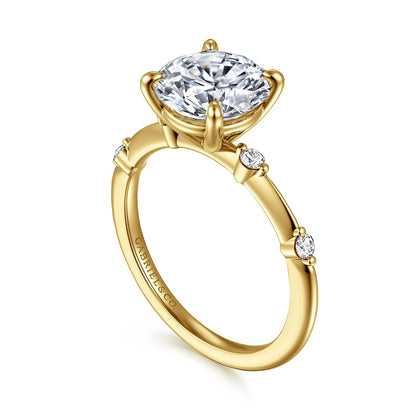 Gabriel & Co. Yellow Gold Semi-Mount Engagement Ring