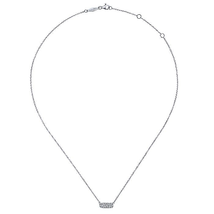 Gabriel & Co. White Gold Rectangular Diamond Bar Fashion Necklace