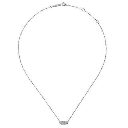 Gabriel & Co. White Gold Rectangular Diamond Bar Fashion Necklace