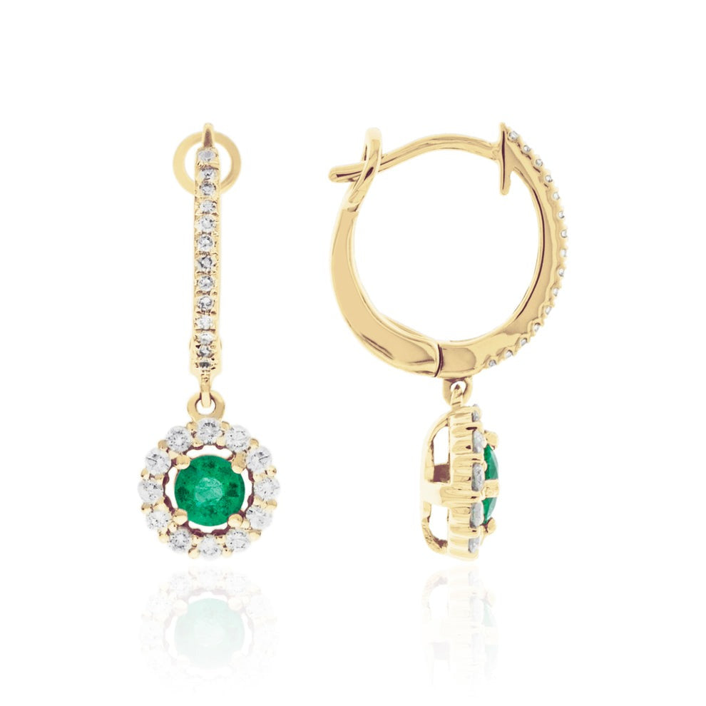 Luvente Emerald and Diamond Earrings