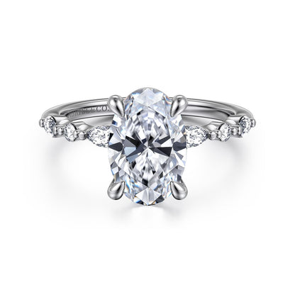 Gabriel & Co. Oval Cut Semi-Mount Engagement Ring - Diamond Semi-Mount Rings