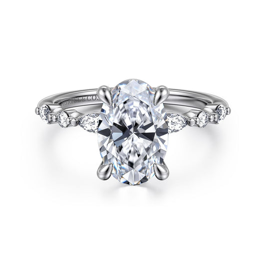 Gabriel & Co. Oval Cut Semi-Mount Engagement Ring