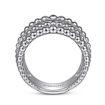 Gabriel & Co Sterling Silver White Sapphire Bujukan Ring