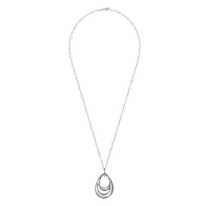 Gabriel & Co Sterling Silver Rope Fashion Pendant Necklace - Silver Necklace