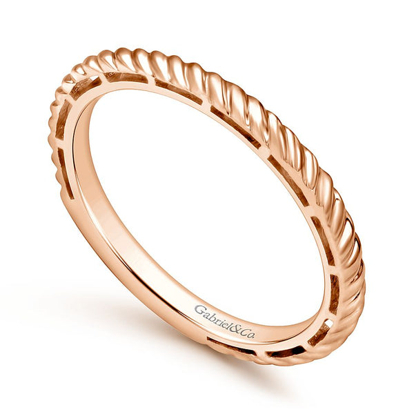Gabriel & Co. Rose Gold Twisted Rope Stackable Ring