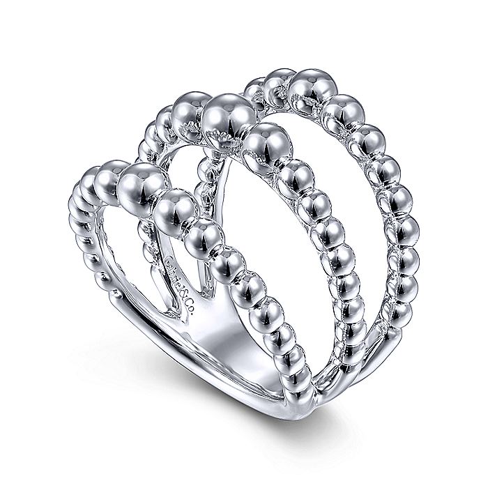 Gabriel & Co Sterling Silver Open Bujukan Ring - Ladies Silver Rings