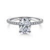 Gabriel & Co White Gold Hidden Halo Oval Semi-Mount Engagement Ring