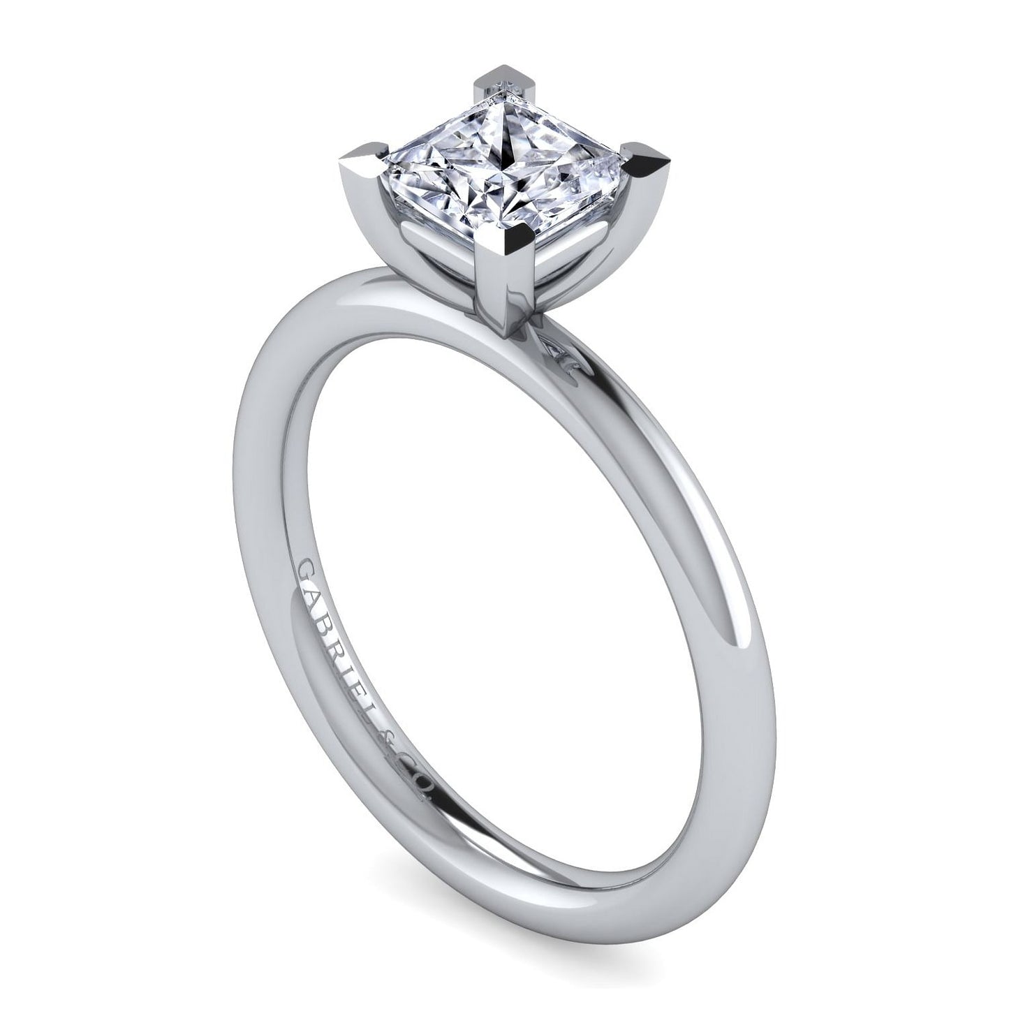 Gabriel & Co. Princess Cut Semi-Mount Engagement Ring - Gold Remounts