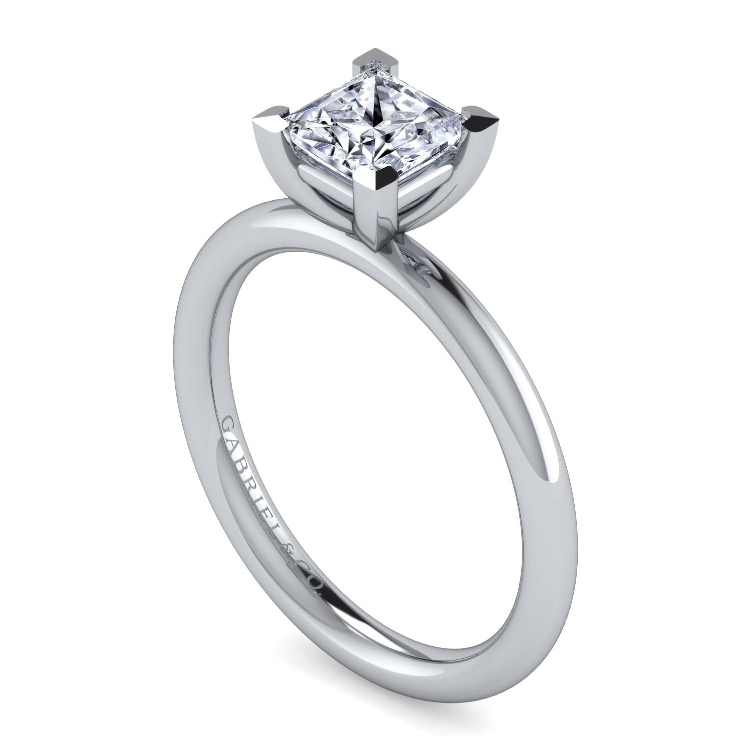 Gabriel & Co. Princess Cut Semi-Mount Engagement Ring - Gold Remounts