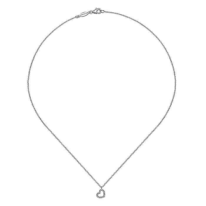 Gabriel & Co. White Gold Diamond Heart Pendant
