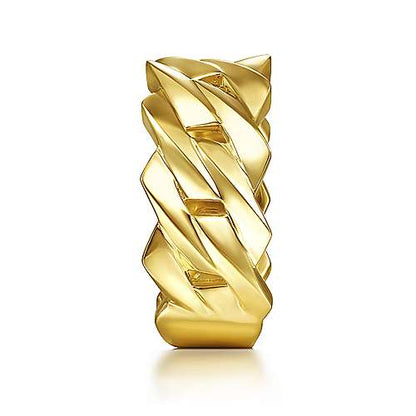 Gabriel & Co Yellow Gold Chain Link Band - Gold Fashion Ring - Men's