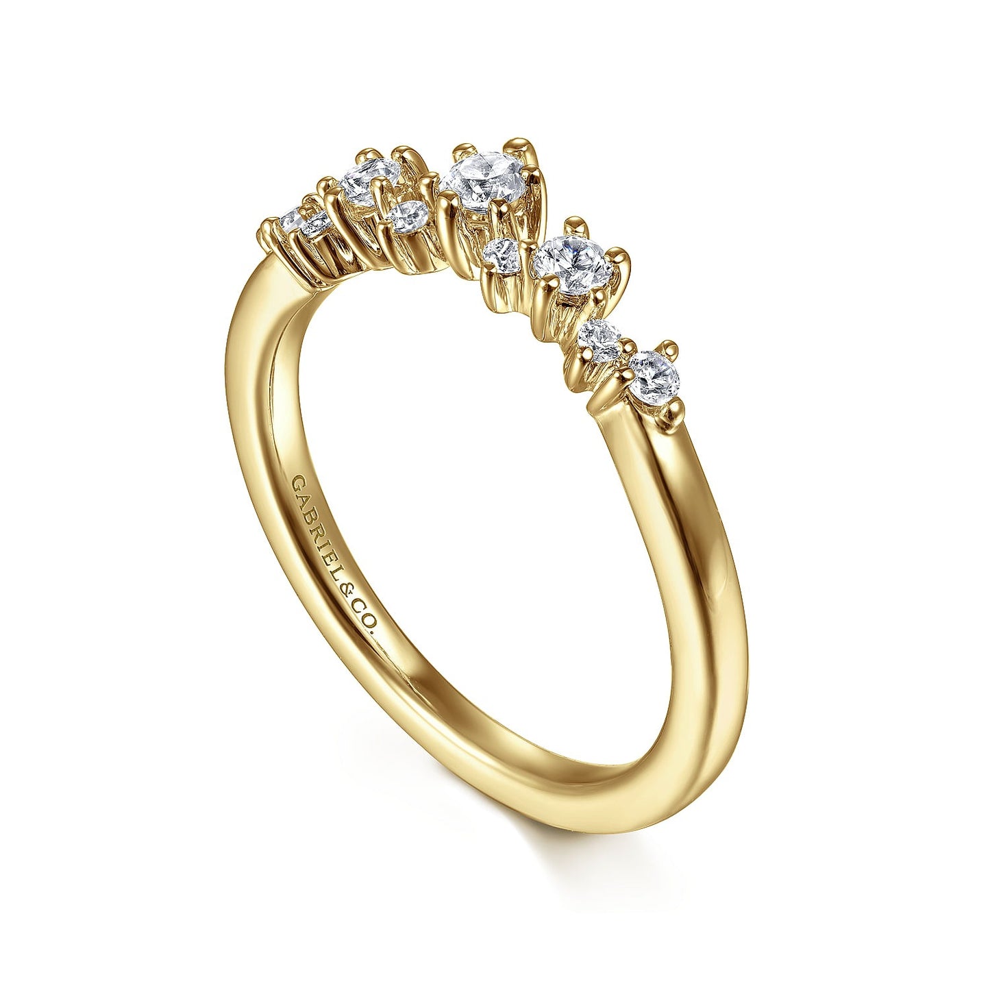 Gabriel & Co. Yellow Gold Diamond Ring - Diamond Wedding Bands - Women's