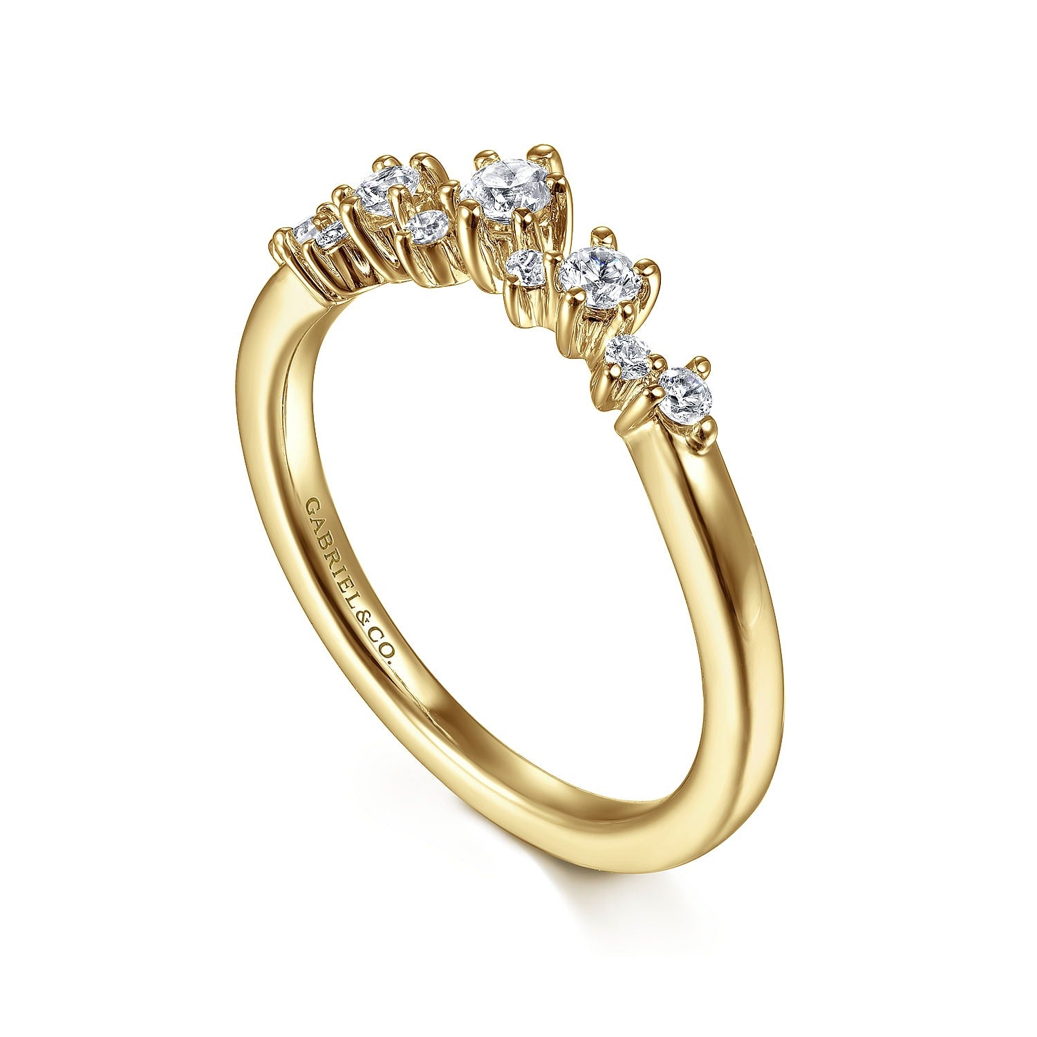 Gabriel & Co. Yellow Gold Diamond Ring - Diamond Wedding Bands - Women's