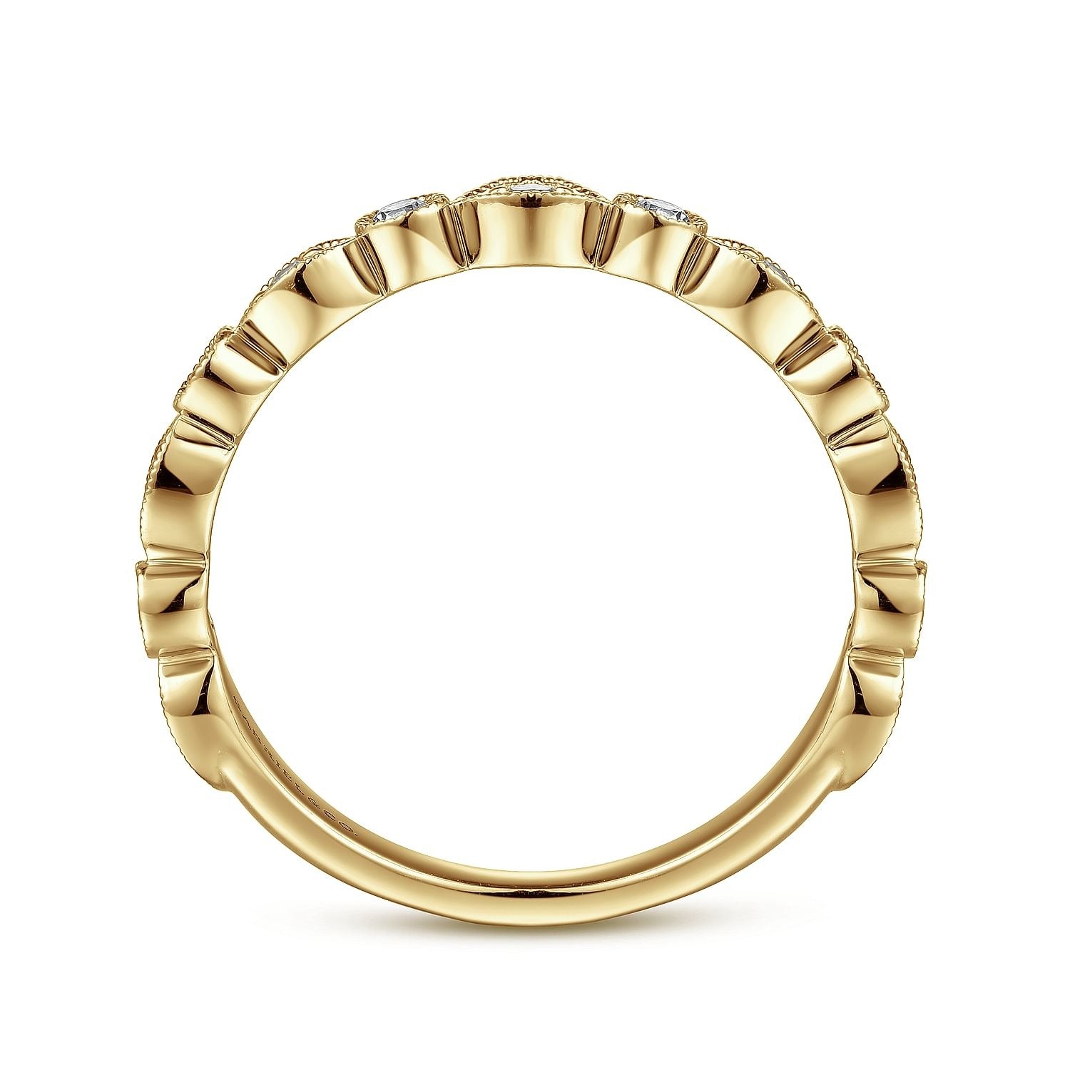 Gabriel & Co. Yellow Gold Diamond Wedding Band - Diamond Wedding Bands - Women's
