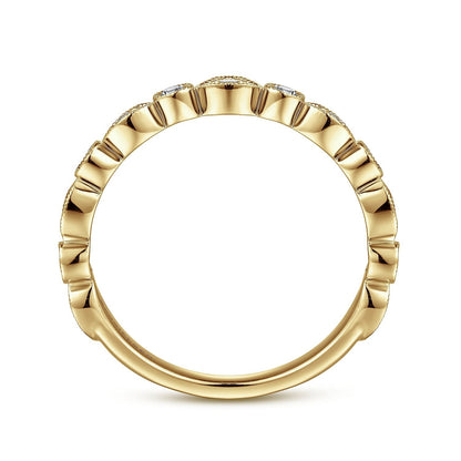 Gabriel & Co. Yellow Gold Diamond Wedding Band - Diamond Wedding Bands - Women's