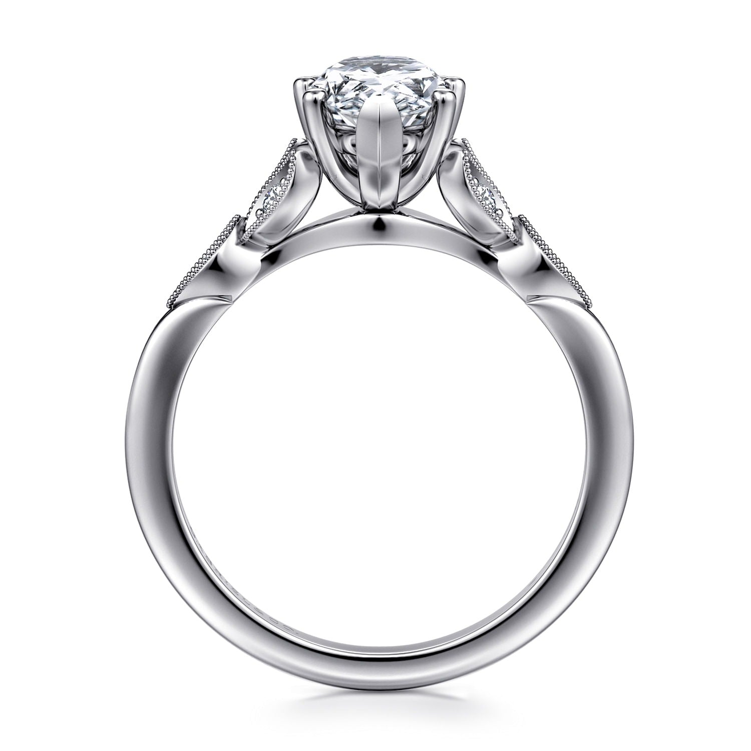 Gabriel & Co. Pear Shaped Semi-Mount Engagement Ring - Diamond Semi-Mount Rings