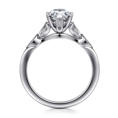 Gabriel & Co. Pear Shaped Semi-Mount Engagement Ring - Diamond Semi-Mount Rings