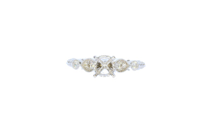 White Gold Diamond Vintage Semi-Mount Engagement Ring