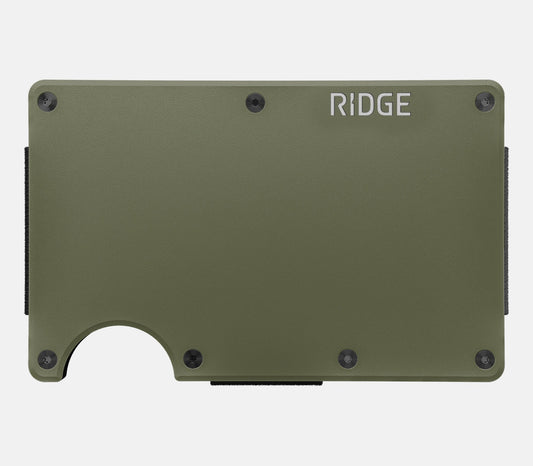 The Ridge Wallet Matte Olive Cash Strap - William Henry Money Clip