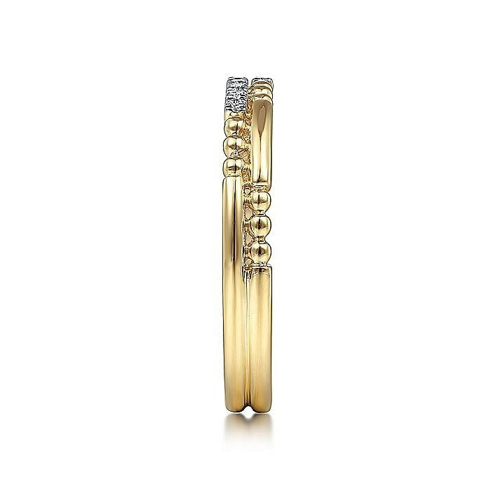 Gabriel & Co. Yellow Gold Double Row Band