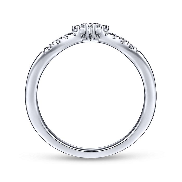 Gabriel & Co White Gold Curved V Diamond Wedding Band - Diamond Wedding Bands - Women's