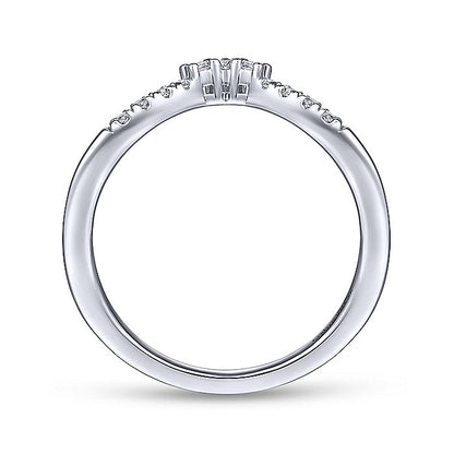 Gabriel & Co White Gold Curved V Diamond Wedding Band - Diamond Wedding Bands - Women's