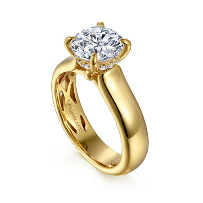 Gabriel & Co. Yellow Gold Semi-Mount Engagement Ring - Diamond Semi-Mount Rings