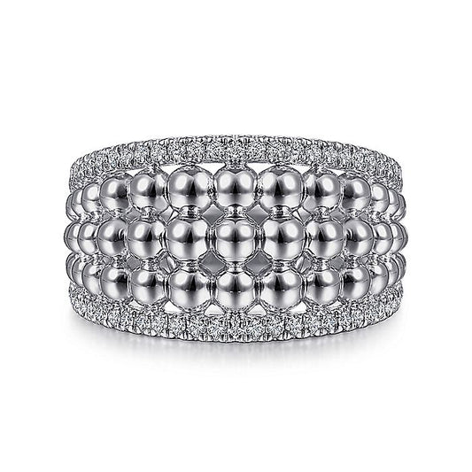 Gabriel & Co Sterling Silver White Sapphire Bujukan Ring