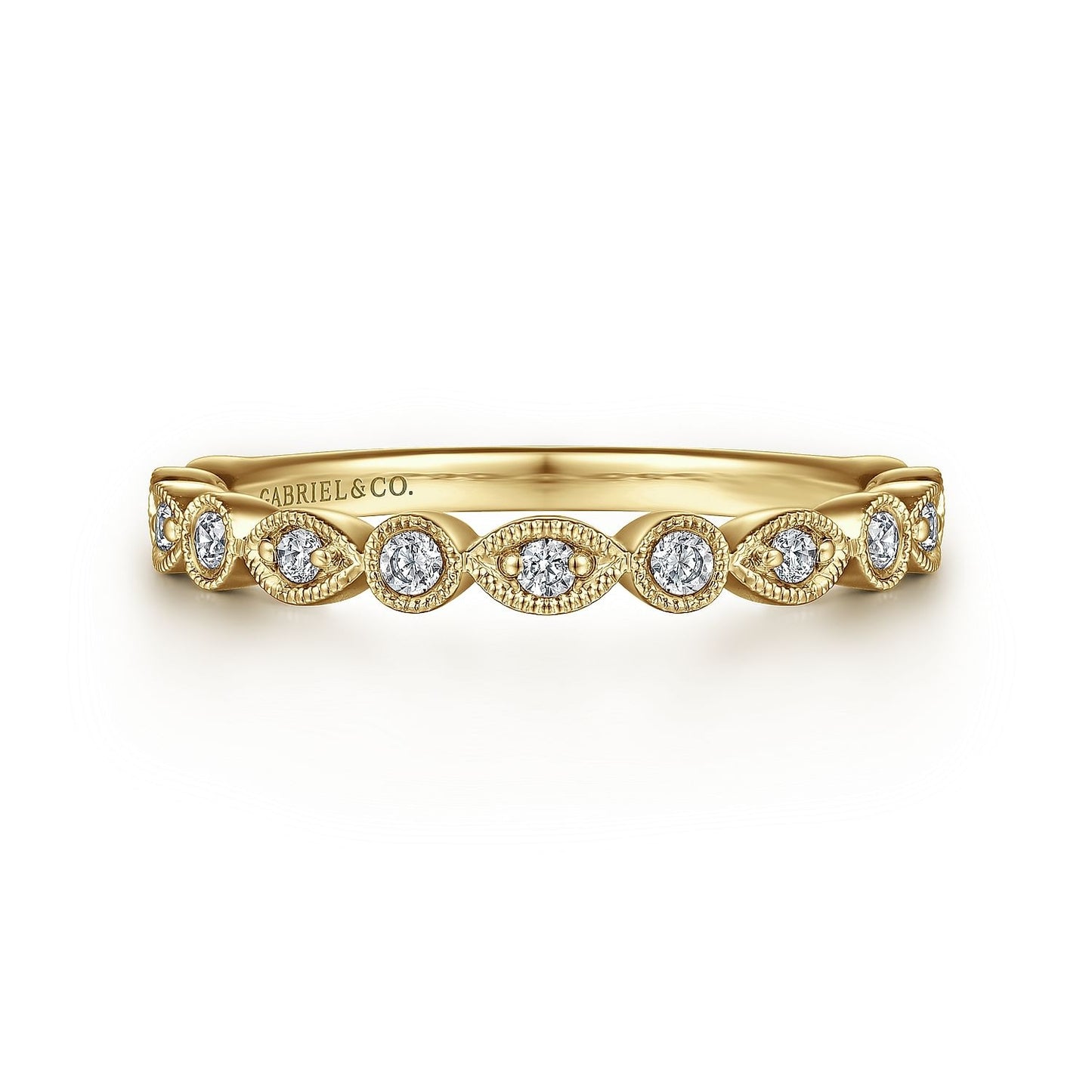 Gabriel & Co. Yellow Gold Diamond Wedding Band - Diamond Wedding Bands - Women's