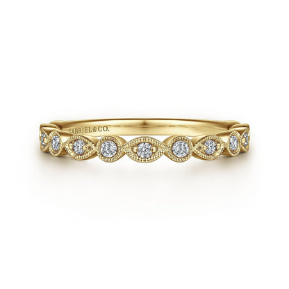 Gabriel & Co. Yellow Gold Diamond Wedding Band - Diamond Wedding Bands - Women's