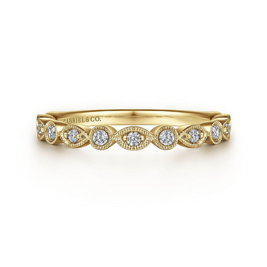 Gabriel & Co. Yellow Gold Diamond Wedding Band