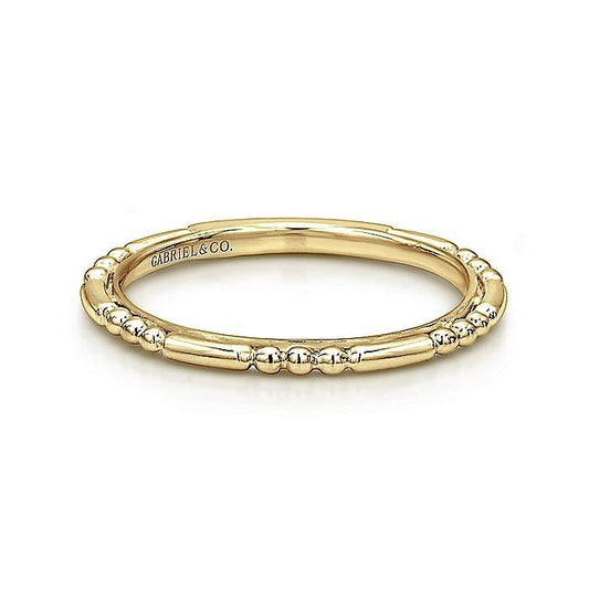 Gabriel & Co Yellow Gold Ball and Bar Station Band