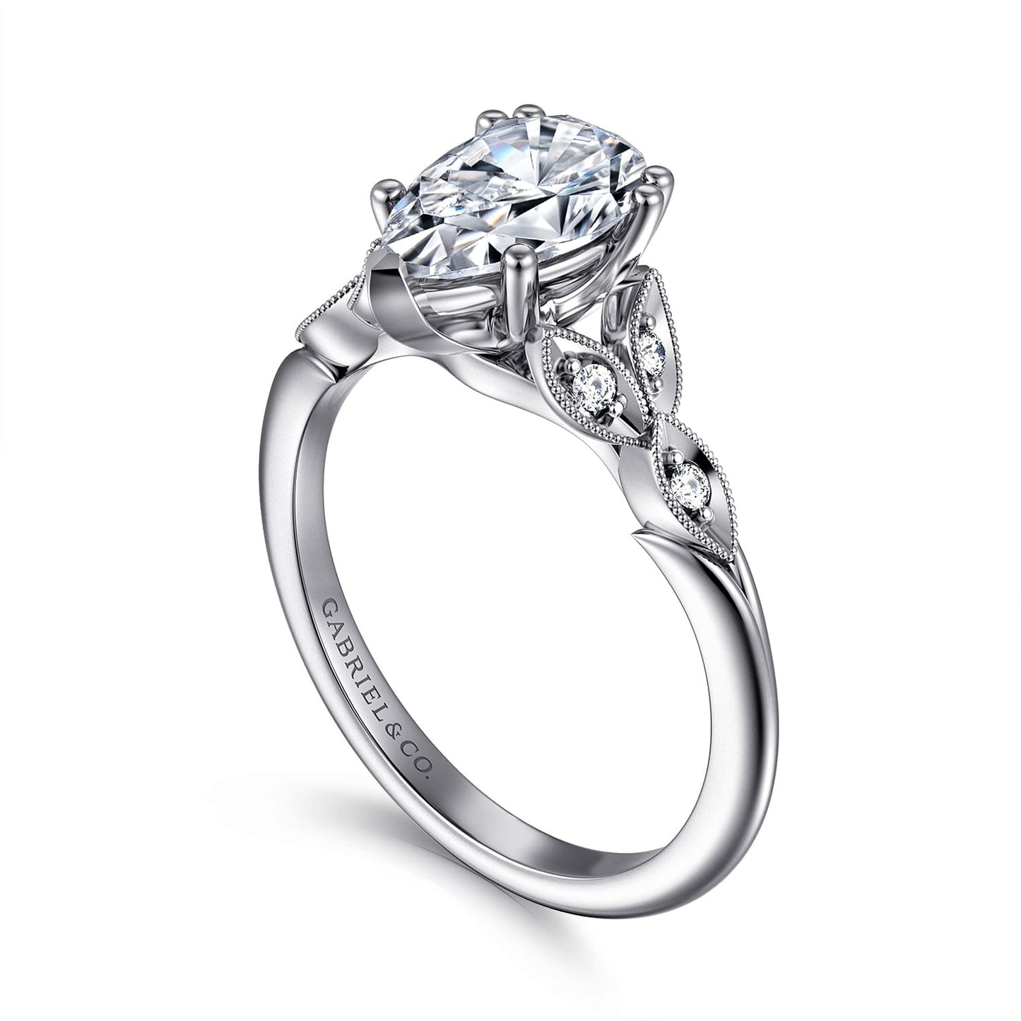Gabriel & Co. Pear Shaped Semi-Mount Engagement Ring - Diamond Semi-Mount Rings