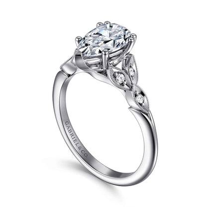 Gabriel & Co. Pear Shaped Semi-Mount Engagement Ring - Diamond Semi-Mount Rings