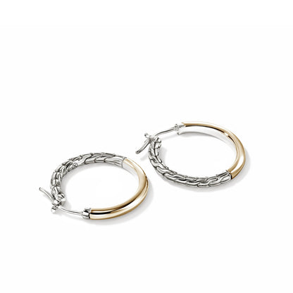 John Hardy Sterling Silver & Yellow Gold Essential Hoop Earrings