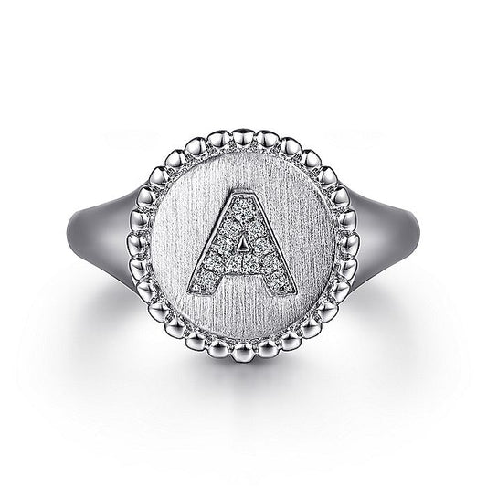Gabriel & Co. Sterling Silver Initial A Signet Ring