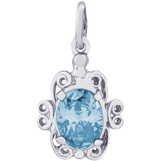 Rembrandt March Birthstone Charm - Silver Charms