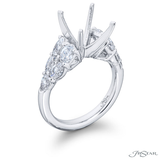 JB Star Platinum Straight Diamond Semi-Mount Engagement Ring