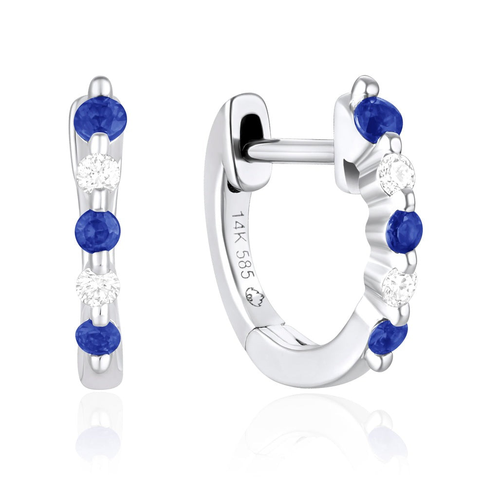 Luvente Sapphire and Diamond Earrings - Colored Stone Earrings