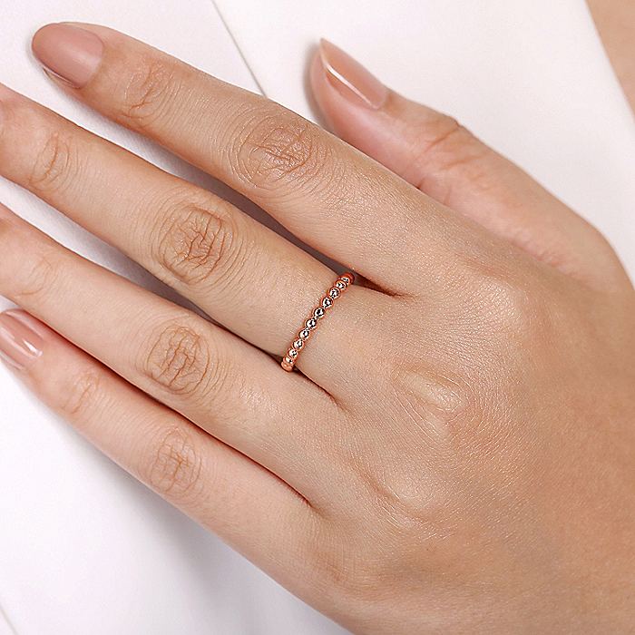 Gabriel & Co. Rose Gold Bujukan Beaded Band