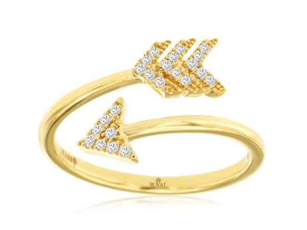 Yellow Gold Diamond Arrow Ring